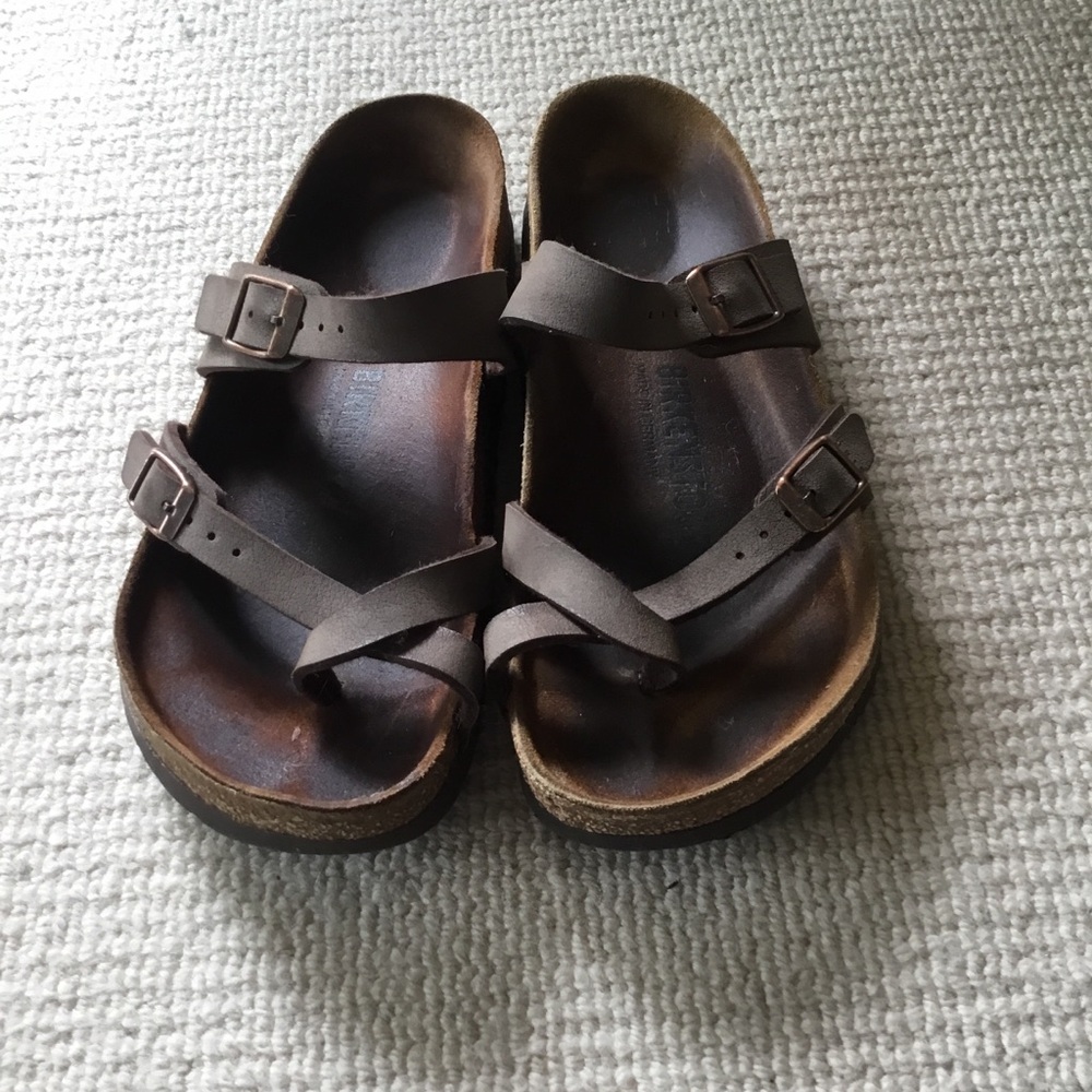 Birkenstock Brown Leather Double Strap Sandals